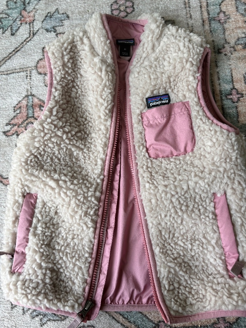 Girl Pink 4T Patagonia Vest